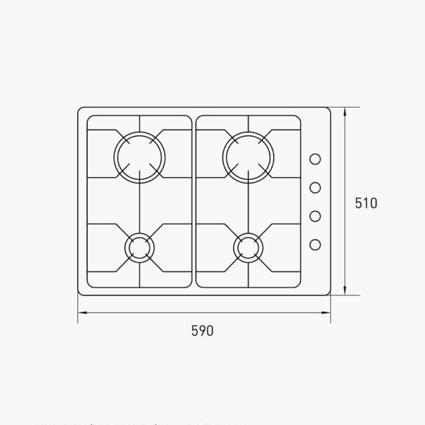 ANAFE A GAS ACERO INOX MODELO: SULATA IV HORNALLAS 220 V - TST - - Imagen 3